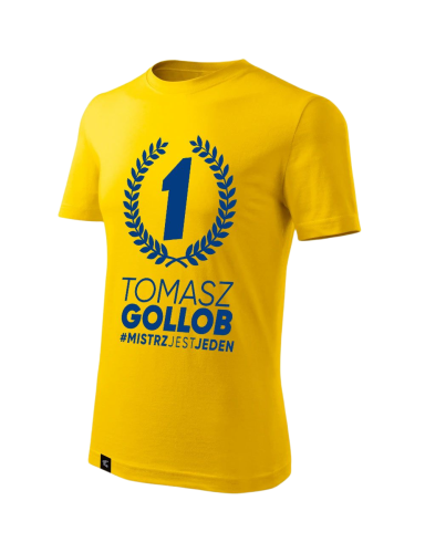 tshirt-zolty-slimfit-gollobracing-mistrzjestjeden-laur-front.png
